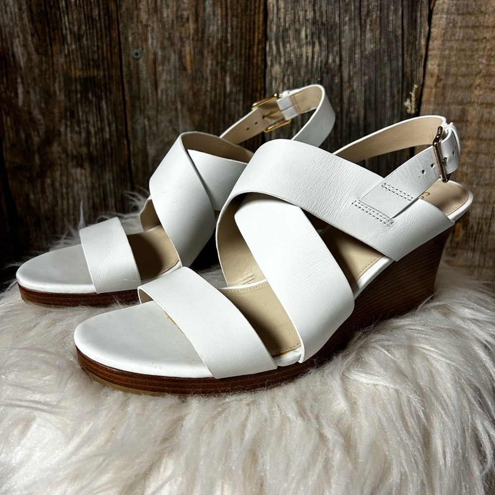 Cole Haan Women's Penelope Wedge Leather Ankle-High Wedged Sandal - Picture 2 of 9